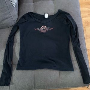 Harley-Davidson sheer sleeve top